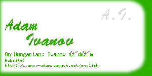 adam ivanov business card